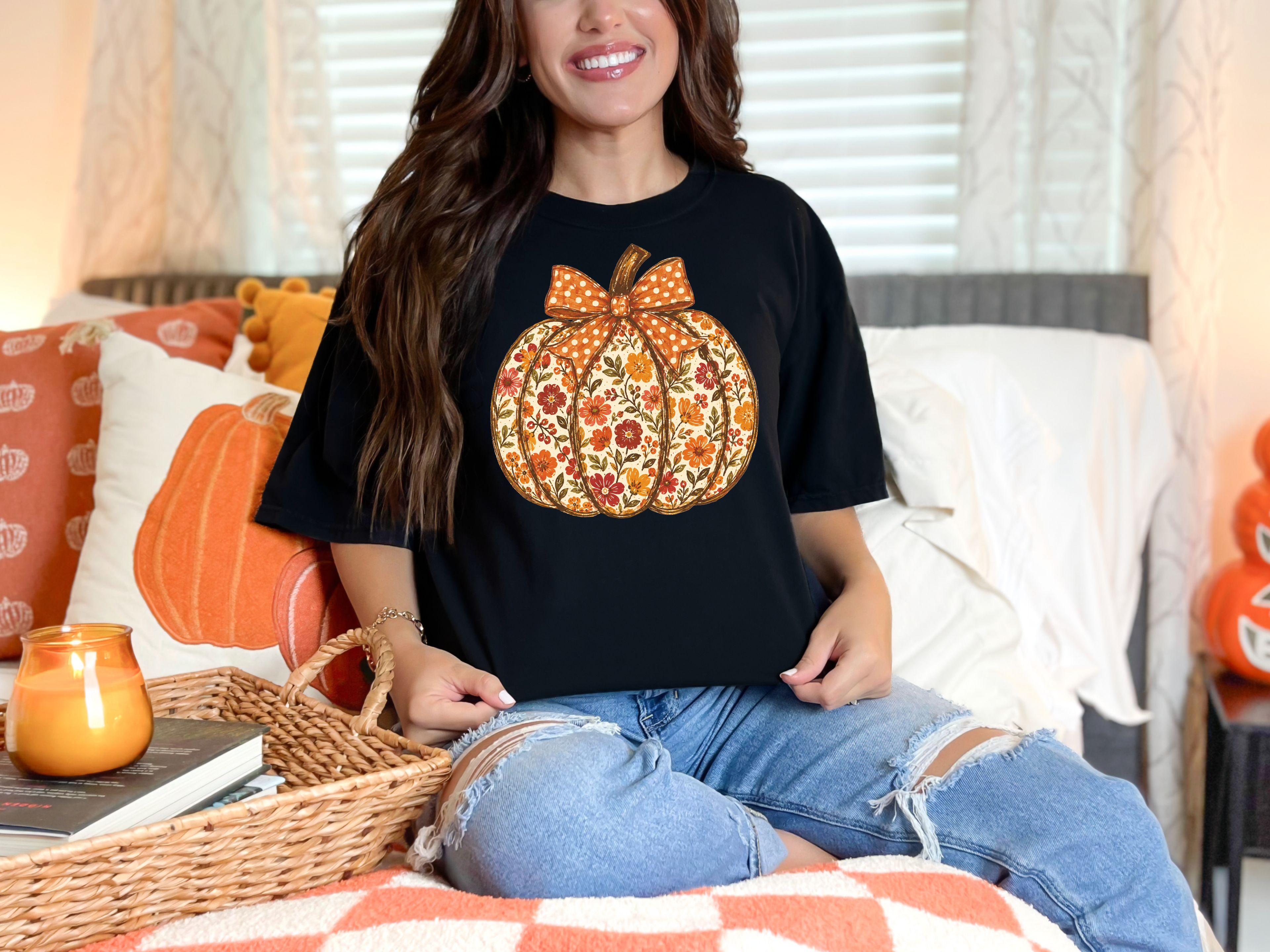Floral Pumpkin T-shirt
