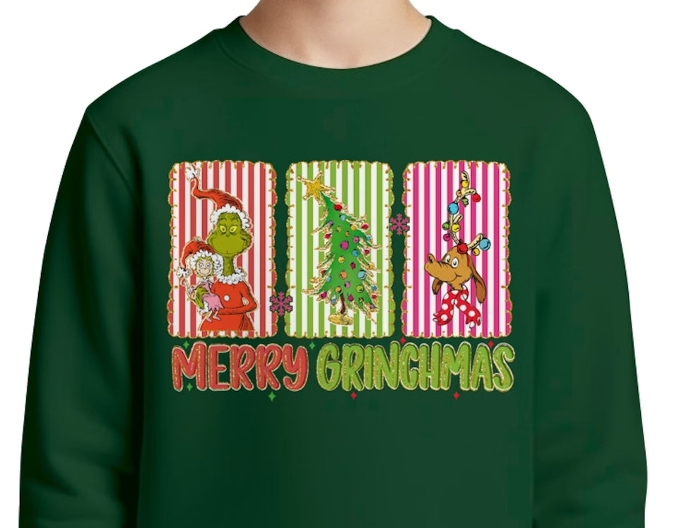 Youth Merry Grinchmas T-shirt or Sweatshirt
