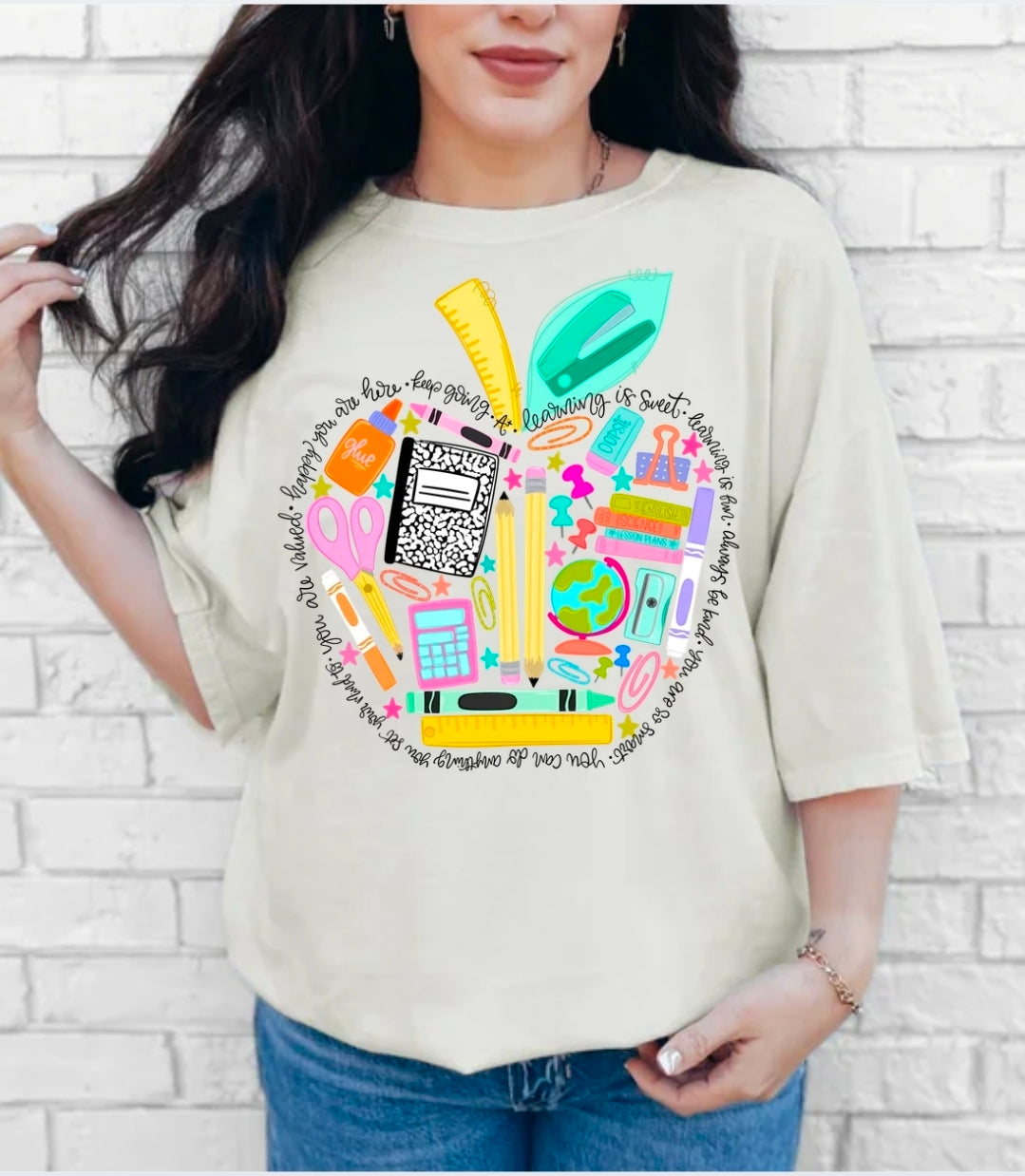 School Supplies Apple Comfort Colors T-Shirt