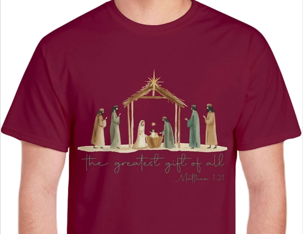 Adult Manger Scene T-shirt or Sweatshirt