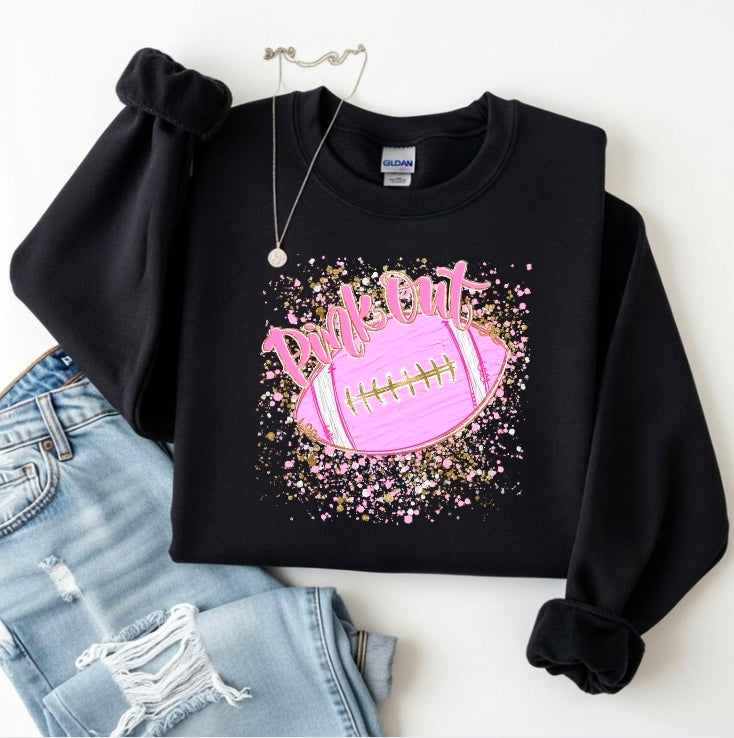 Pink Out Football Crewneck Sweatshirt