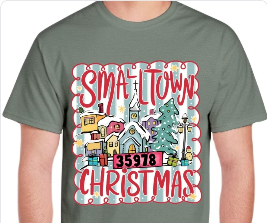 Adult Small Town Christmas T-shirt or Sweatshirt